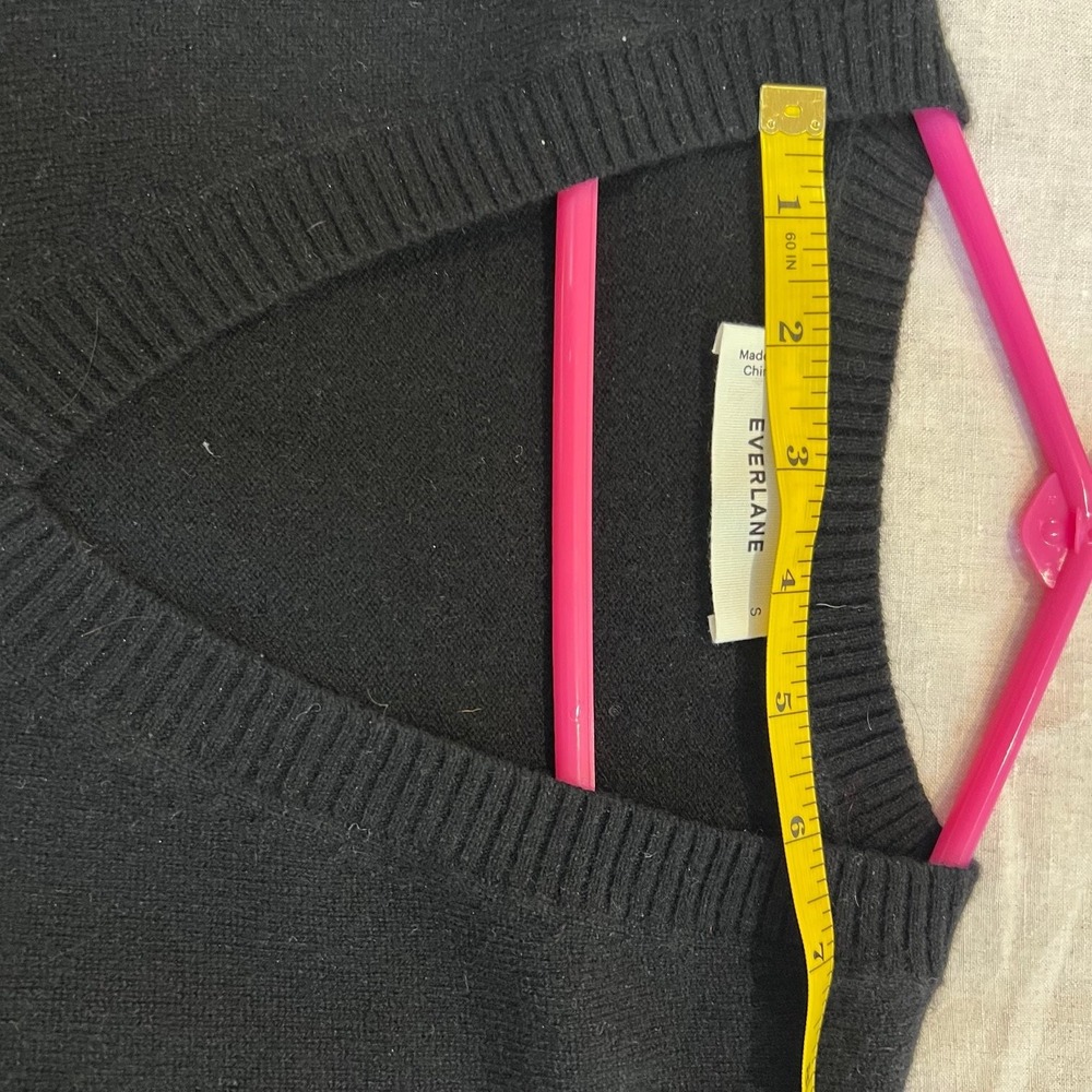 Everlane Cashmere Women Black V-Neck Knit Sweater Long Sleeve Size Small S - Picture 10 of 13